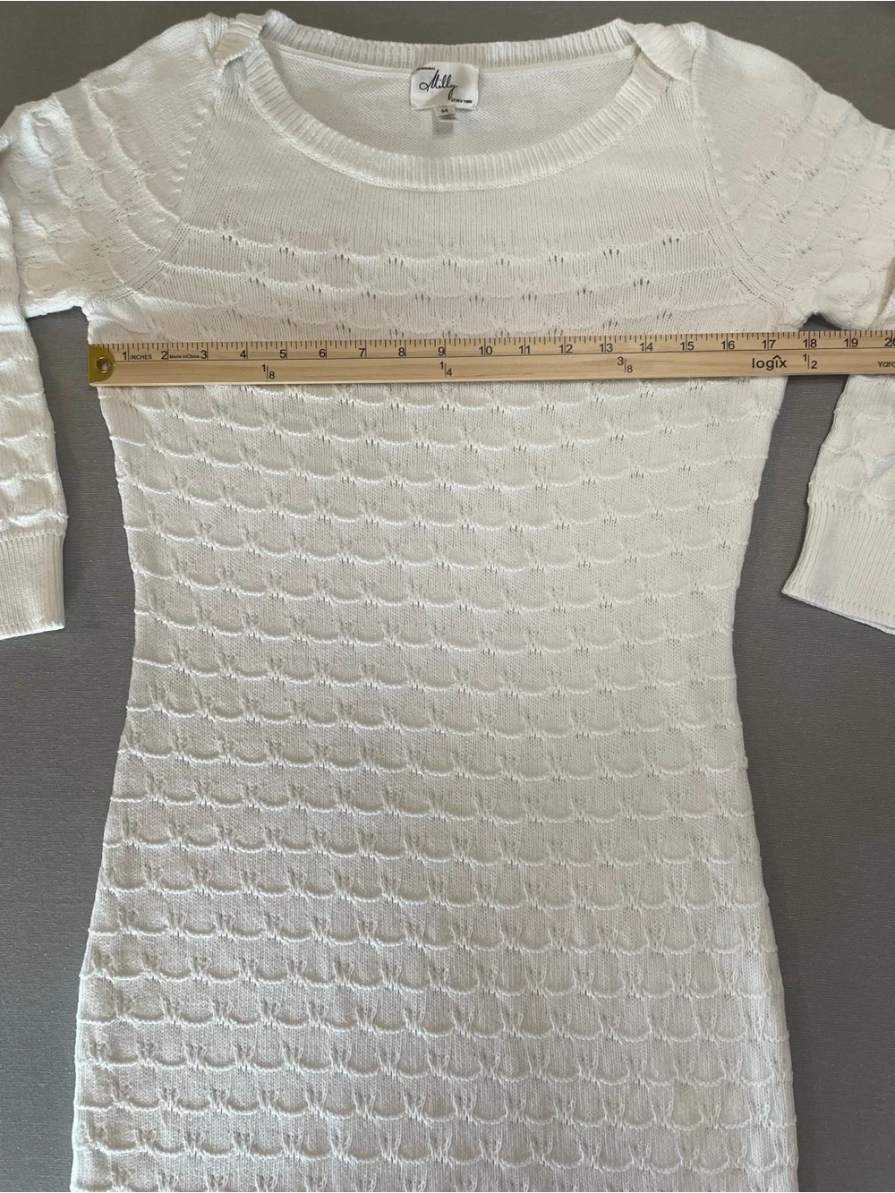Milly Ecru November Knit Knit Sailor Stitch Sweater Dress